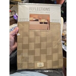 Reflections Bardwil NEW Microfiber Table Linens Tablecloth 70" Round Khaki Color